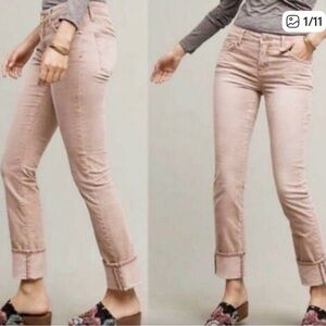 Anthropologie Pilcro and the Letterpress Light Pink Corduroy Straight Leg Jeans
